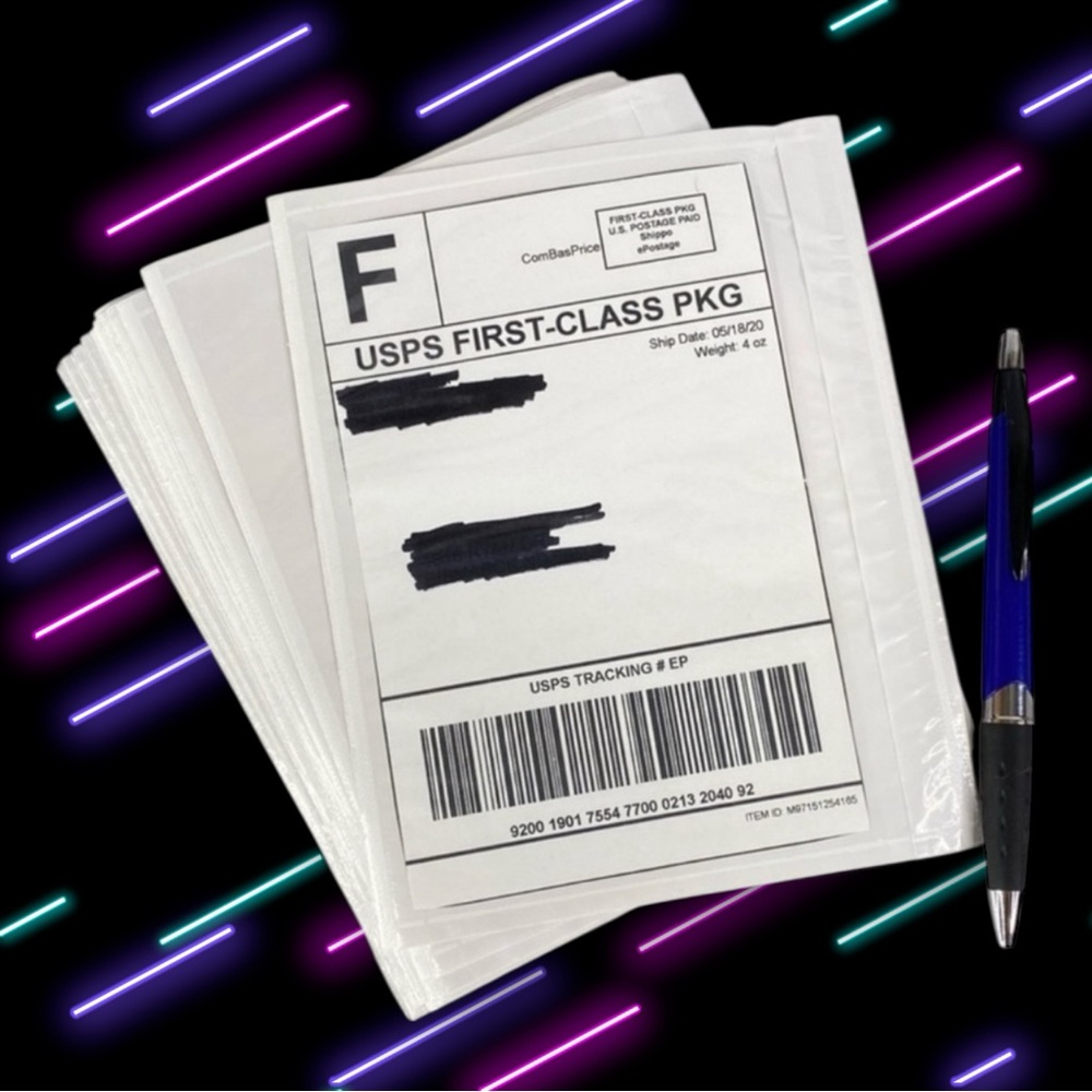 50 Invoice Labels, Address Pocket Sleeves, Protect From Rain, Saves on Tape